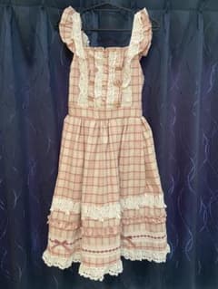 chalmiere シャルミエール タータンチェックジャンパースカート ピンク