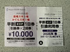 苗場・かぐらスキー場 早割引換券 2回分 - メルカリ