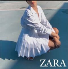 ZARA シャツミニプリーツワンピースのサムネイル