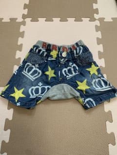 【A⭐︎Rshop様取り置き】ベビードール　ロゴデニム　ハーフパンツ　80cmのサムネイル