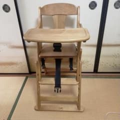 澤田木工所の木製折りたたみ テーブル付きハイ・ローベビーチェアのサムネイル