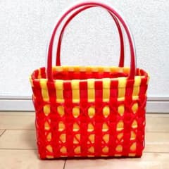 【年末年始セール中❗】 プラカゴバッグ赤のサムネイル