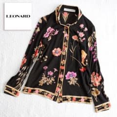 希少ビンテージ！LEONARDレオナール　ストレッチウールシャツ　ダークブラウン 希少ビンテージ！LEONARDレオナール ストレッチウールシャツ