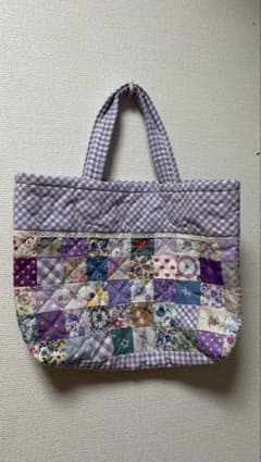 ハンドメイド パッチワーク トートバッグ 内ポケット付き 一点物のサムネイル