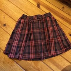 組曲　キッズ チェック柄スカート リボン付きのサムネイル