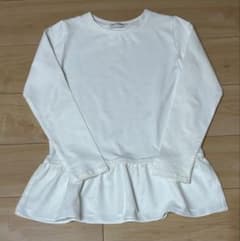 pom ponette ポンポネット ペプラム長袖カットソー 白 M（150）のサムネイル