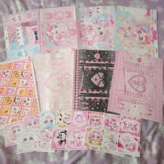 可愛いデザインペーパー 各5枚全40枚 ステッカーバラ一枚づつ計15枚のサムネイル