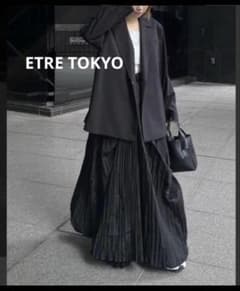 etretokyo ワッシャープリーツアシンメトリースカート ロングスカート