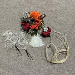 花束風ヘッドドレス オレンジ赤のサムネイル