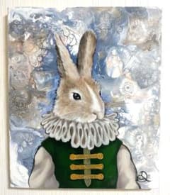 ウサギの油絵【兎伯爵】1点物の原画/作者サイン入り/F8号キャンバス m65946571818_1.jpg?1726406432