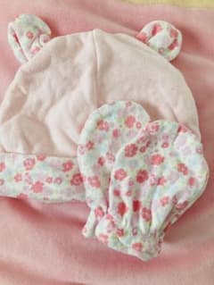 新生児 帽子とミトンセットのサムネイル