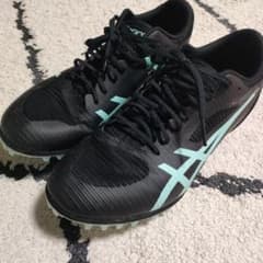 asics スパイクシューズ ブラック/ミント 陸上 27センチ - メルカリ