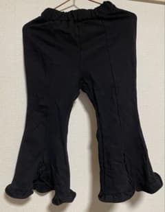 １００cm裾フリル ロングパンツ ブラック キッズのサムネイル
