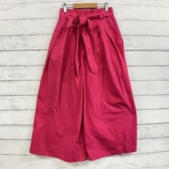 tocco closet Wide Pants M Pink Ribbon Belt High Waist