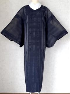 s10 美品 紗 夏用 黒 正絹 ロング 和装 道行 コート 裄65 - メルカリ