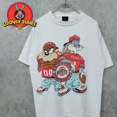 古着 90s USA製 ルーニーテューンズ オハイオ州立大学 Tシャツ ホワイトのサムネイル