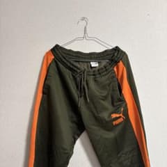 PUMA XL ジャージ パンツ オリーブグリーン/オレンジのサムネイル