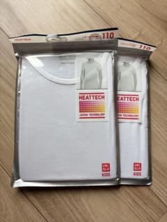 【新品未使用】UNIQLO ヒートテック 半袖 110サイズ 2枚セットのサムネイル