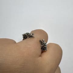 ドラゴンヘッド シルバー調 オープンリング