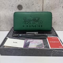 イ*ん様 【COACH / コーチ ラウンドファスナー 長財布 グリーン 