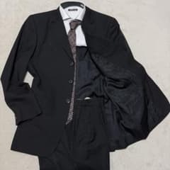 美品 ポールスミス コレクション 黒 ストライプ セットアップスーツ XL