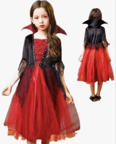 ハロウィン バンパイア ドレス 魔女 衣装 子供 コスプレ 140のサムネイル
