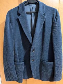 【美品】GIORGIO ARMANI　エンボステーラージャケットダークネイビー 美品】GIORGIO ARMANI エンボステーラージャケットダークネイビー