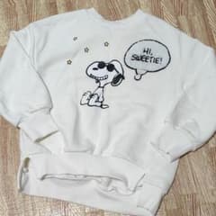 美品 BREEZEトレーナー 100 スヌーピー 白のサムネイル