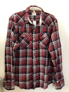 チェックシャツ ネルシャツ　赤のサムネイル