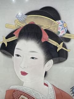 日本画 美人画 額装 伝統工芸　唄野桃翠 額入 日本画 美人画 額装 伝統工芸 唄野桃翠 額入 - メルカリ