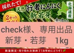 check、他の方の購入はご遠慮下さい 行者にんにく新芽・若芽　1kg check様専用、他の方の購入はご遠慮下さい 行者にんにく新芽・若芽 1kg