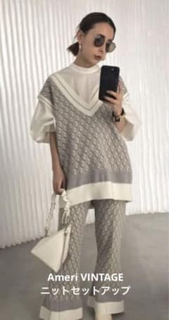 新品アメリMODERN TILDEN KNIT ベスト、パンツセットアップのサムネイル