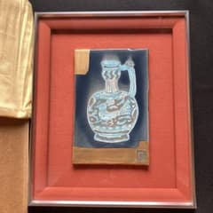 加藤卓男「鳥文壺図陶額」幸兵衛窯￼ 箱黄袋栞付 額41×34陶版