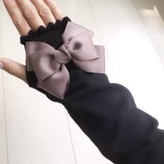 アームカバー　ハンドメイド　チョコレートチップリボンのサムネイル