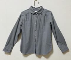 【美品】Parkes ブラック チェック柄 長袖ブラウスのサムネイル