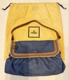 希少 FENDI フェンディ ハンドバッグ ブルー デニム ヴィンテージ 