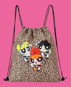 Powerpuff Girls Leopard Print Drawstring Backpack/Knapsack