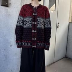 90s チロルカーディガン vintage 台湾製 バーズアイ ノルディックのサムネイル