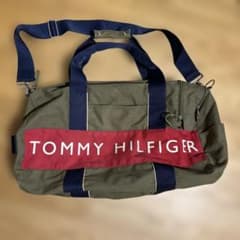 TOMMY HILFIGER ボストンバッグ オリーブグリーン - メルカリ