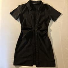 ZARA 半袖ミニワンピース ブラックのサムネイル