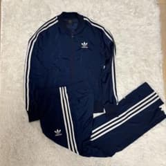 ネイビー 訳あり アディダス ジャージ サイズ上XS下S トレフォイルロゴ