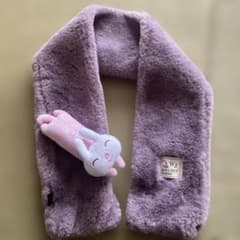 キッズ ファーマフラー うさぎモチーフ パープルのサムネイル