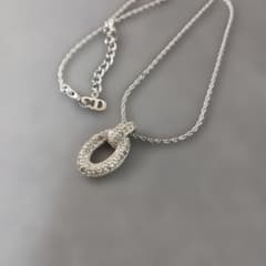 か*ん様 181/美品 Dior ディオール ネックレス シルバー パヴェ ライ 