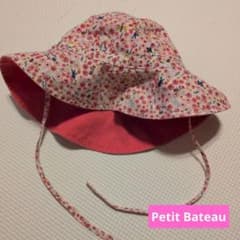 プチバトー(Petit Bateau)　帽子 12/18m　ベビー　花柄のサムネイル