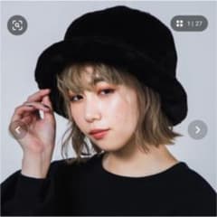 wego ファーバケットハット　ブラックのサムネイル