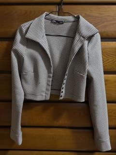 ZARA クロップドジャケット 千鳥格子・千鳥柄のサムネイル