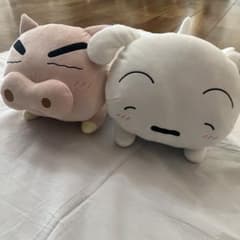 クレヨンしんちゃん　ねそべりポーズぬいぐるみ　シロ　ぶりぶりざえもん　2種セット