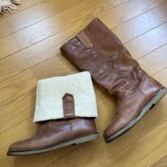本皮 レザー ファー付き ブーツのサムネイル
