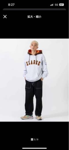 XLARGE フード付きパーカー グレー/オレンジのサムネイル