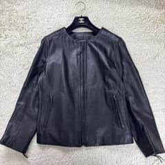 【現行★極美品】アンタイトル ライダースジャケット 羊革 ブラック 44 3L 現行☆極美品】アンタイトル ライダースジャケット 羊革 ブラック 44